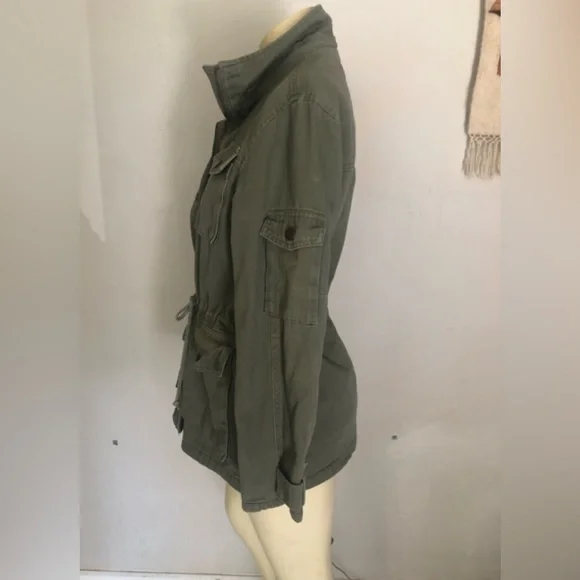 Cielo Jeans Ladies Army Green Field Drawstring Jacket Size Large - Picture 8 of 12